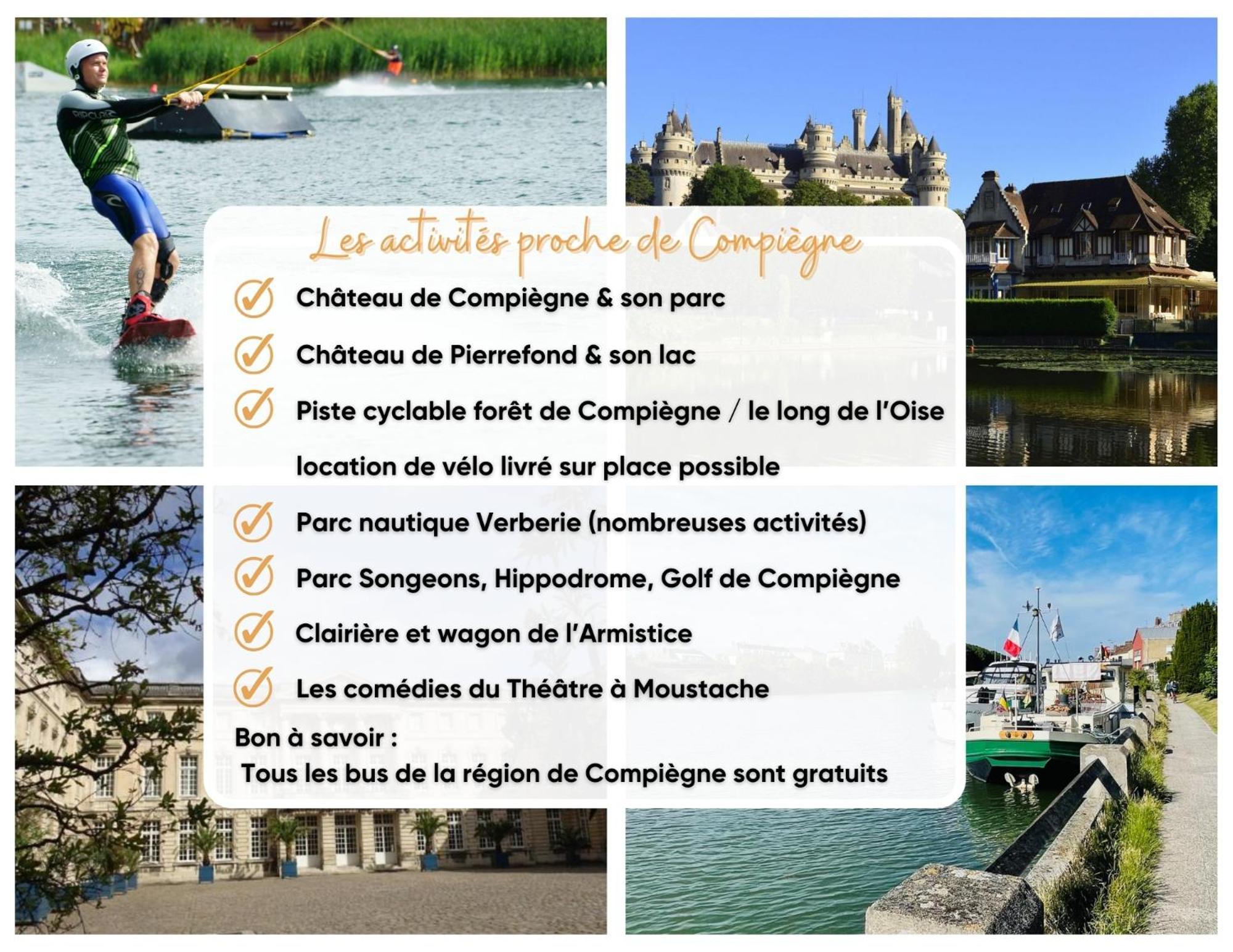 Chambre Evasion - Sdb Wc Privatif - Entree Autonome - Grande Tv Netflix Compiegne Luaran gambar